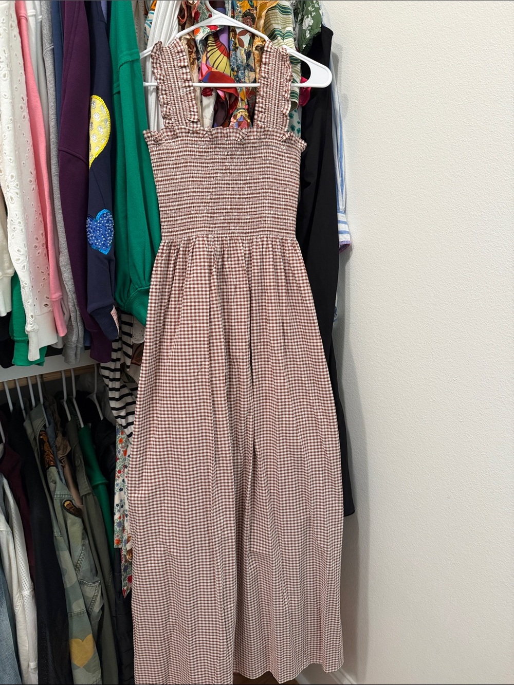 Hill House Gingham Smocked Sundress Small extra Long